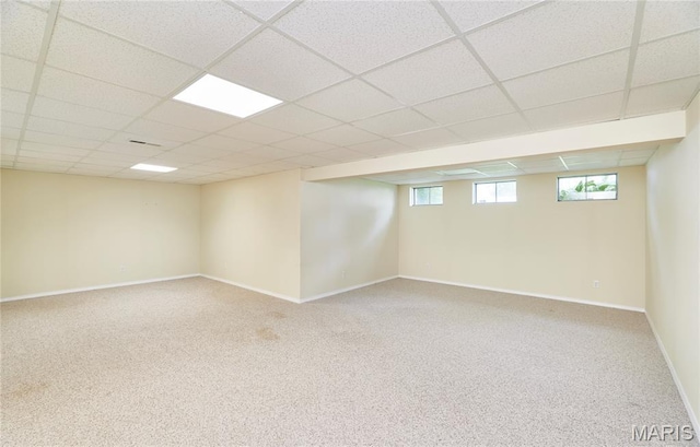108 Fort Worth Way, Wright City, MO 63390 - basement featuring a paneled ceiling and carpet floors