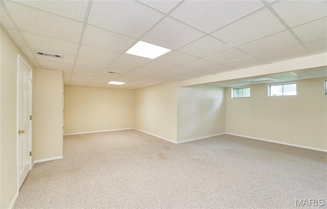 108 Fort Worth Way, Wright City, MO 63390 - below grade area featuring a drop ceiling and carpet flooring