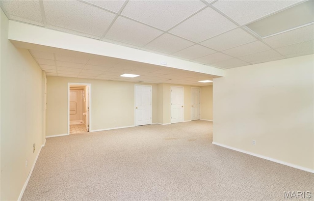 108 Fort Worth Way, Wright City, MO 63390 - below grade area with a paneled ceiling and carpet