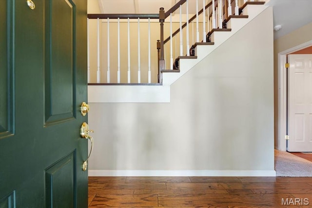 15693 Dresden Lake Ct, Chesterfield, MO 63017 - entrance foyer with hardwood / wood-style flooring and stairs
