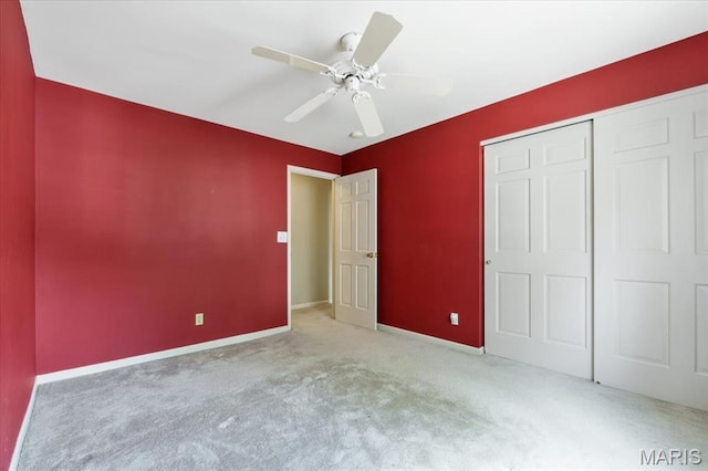 15693 Dresden Lake Ct, Chesterfield, MO 63017 - unfurnished bedroom featuring carpet floors, a closet, and a ceiling fan