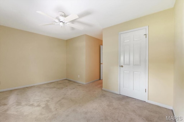 15693 Dresden Lake Ct, Chesterfield, MO 63017 - unfurnished bedroom with light colored carpet and a ceiling fan