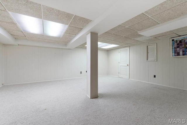15693 Dresden Lake Ct, Chesterfield, MO 63017 - finished basement featuring a paneled ceiling and carpet
