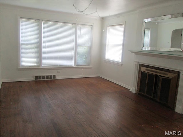 2823 Darwin Ct, Saint Louis, MO 63121 - unfurnished living room with wood finished floors and a fireplace