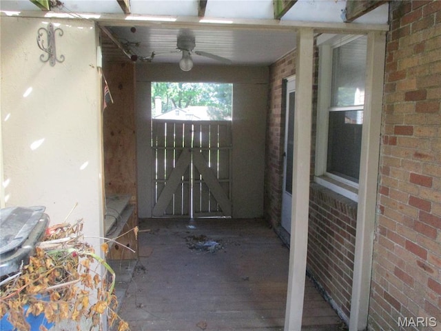 2823 Darwin Ct, Saint Louis, MO 63121 - unfurnished sunroom featuring ceiling fan