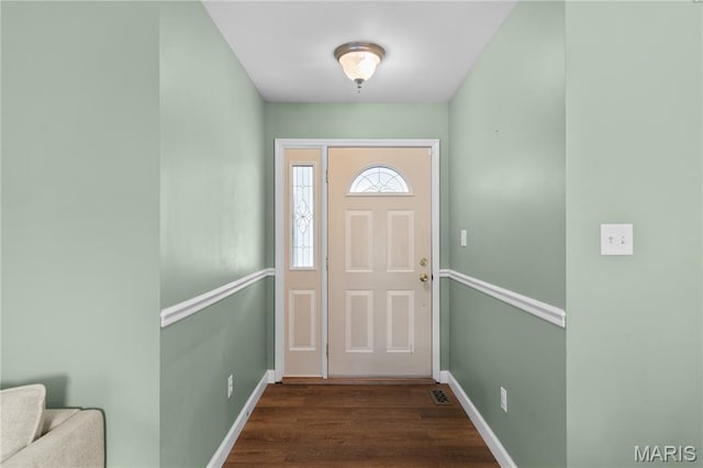 4632 Greenore Dr, High Ridge, MO 63049 - foyer entrance featuring baseboards and dark wood-style floors