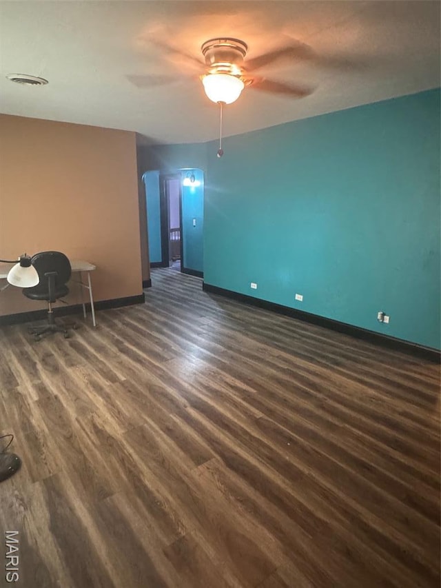 7 N Leota St Unit 7, Dexter, MO 63841 - empty room featuring ceiling fan and dark wood finished floors