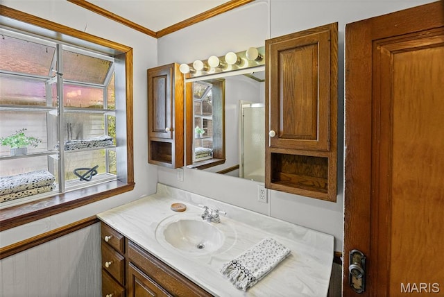 25 S 77th St, Belleville, IL 62223 - bathroom featuring vanity and crown molding