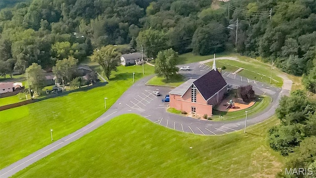 4869 Scottsdale Rd, House Springs, MO 63051 - aerial view of property and surrounding area with a forest