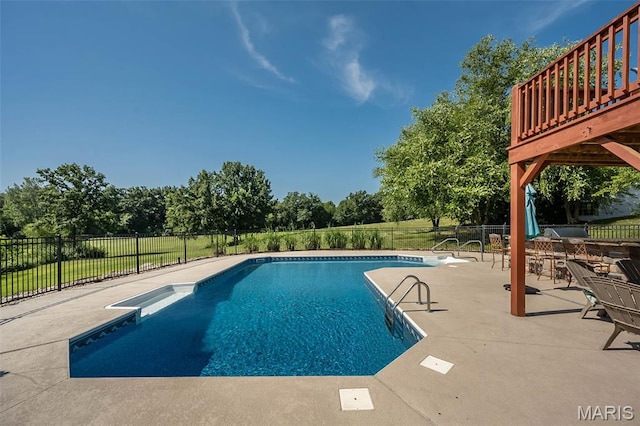 2314 Longest Dr, Wentzville, MO 63385 - view of swimming pool featuring a patio area and view of wooded area