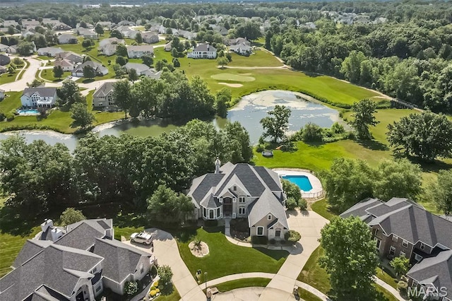 2314 Longest Dr, Wentzville, MO 63385 - aerial view of residential area featuring a large body of water and a local golf course