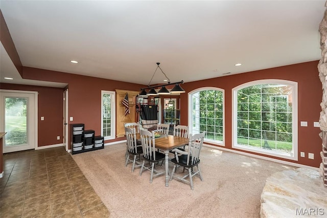 2314 Longest Dr, Wentzville, MO 63385 - carpeted dining space featuring recessed lighting and baseboards