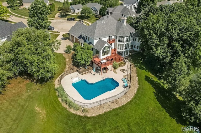 2314 Longest Dr, Wentzville, MO 63385 - aerial view of property and surrounding area with a pool area