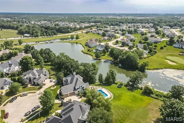 2314 Longest Dr, Wentzville, MO 63385 - aerial view of residential area featuring a large body of water