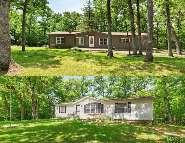 434 Cool Springs Ln, Wright City, MO 63390 - view of front of property featuring a front yard and view of wooded area