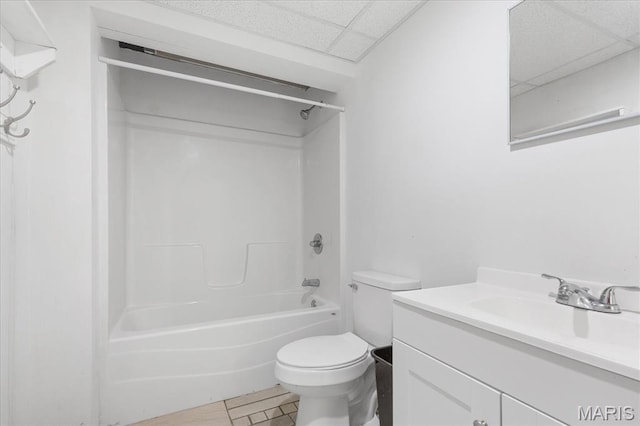 434 Cool Springs Ln, Wright City, MO 63390 - bathroom featuring a paneled ceiling, vanity, and bathtub / shower combination