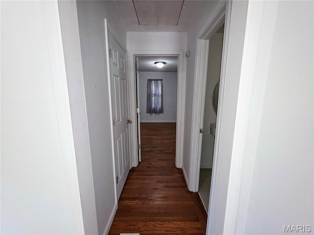 123 W Wickliffe Ave, Collinsville, IL 62234 - hallway featuring attic access and wood finished floors