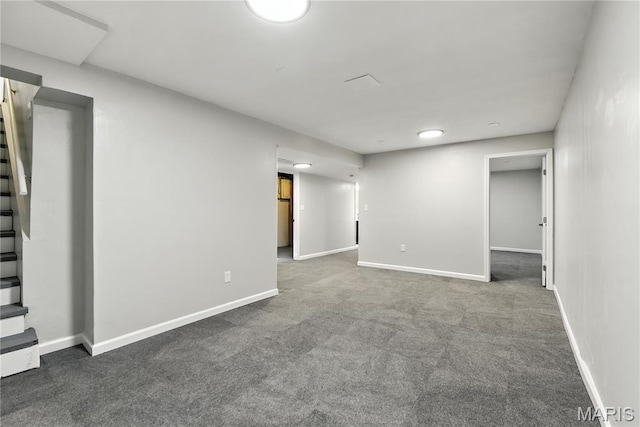100 Toelle Dr, Saint Charles, MO 63304 - below grade area with stairway and carpet floors