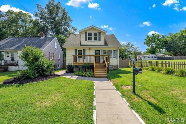 2733 Hermitage Ave, Saint Louis, MO 63143 - bungalow-style house featuring stairway and a wooden deck