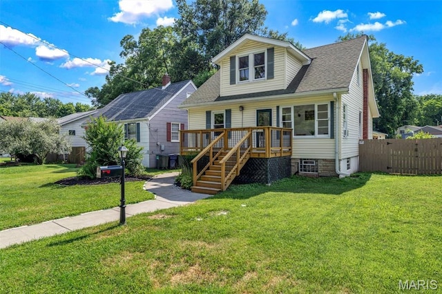 2733 Hermitage Ave, Saint Louis, MO 63143 - bungalow with a deck, roof with shingles, and stairway