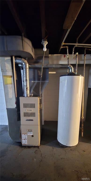 6128 Bircher St, Saint Louis, MO 63120 - utilities featuring water heater and heating unit