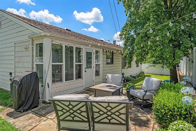 107 Huntleigh Dr, Kirkwood, MO 63122 - view of patio / terrace featuring a grill and an outdoor living space