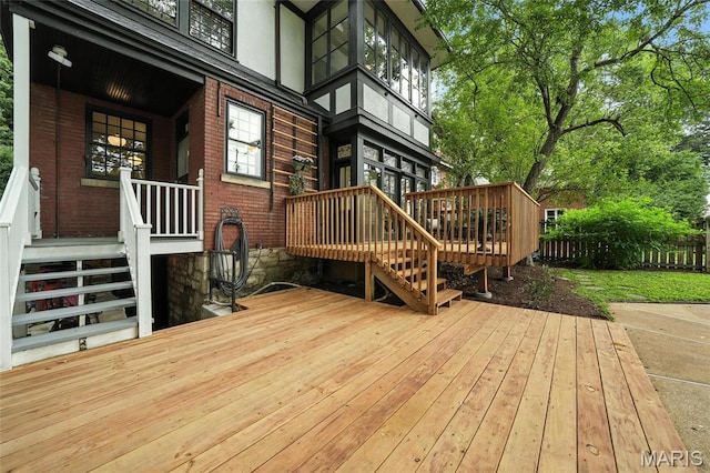 6336 Pershing Ave, University City, MO 63130 - wooden deck with stairway