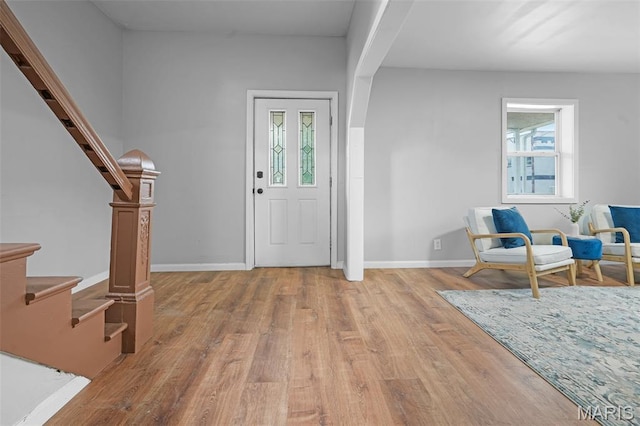 2162 State St, Granite City, IL 62040 - foyer entrance featuring light wood-style flooring and stairs