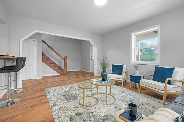 2162 State St, Granite City, IL 62040 - living area with wood finished floors and stairs
