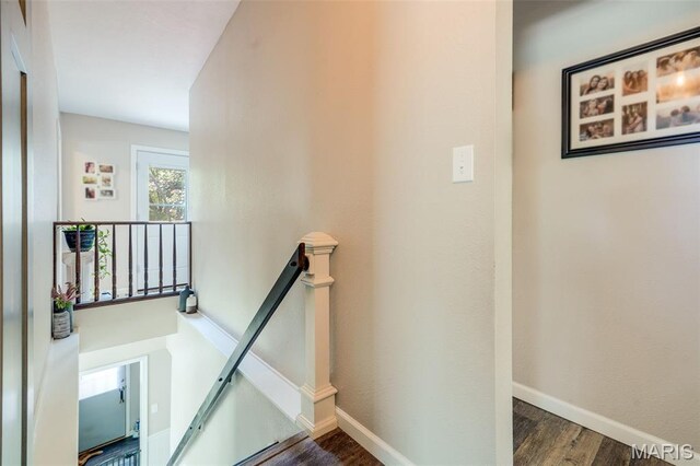 116 N Washington St, Troy, IL 62294 - staircase featuring wood finished floors and baseboards