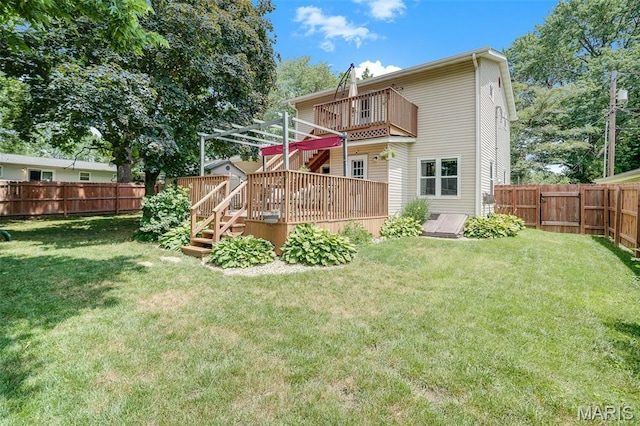 116 N Washington St, Troy, IL 62294 - back of house with a fenced backyard and a deck
