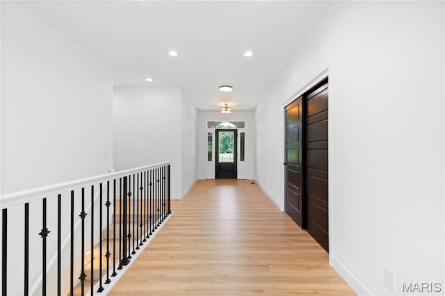 522 Dove Dr, Saint Charles, MO 63301 - corridor with light wood-type flooring and recessed lighting