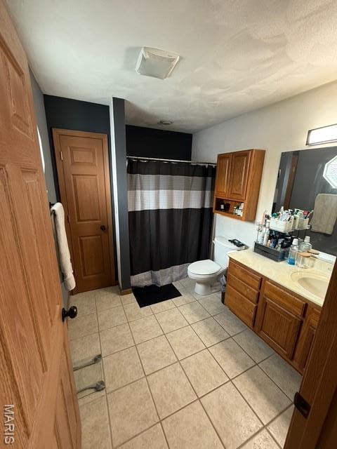 130 Regency Pl, Millstadt, IL 62260 - bathroom with vanity, tile patterned flooring, and a shower with shower curtain
