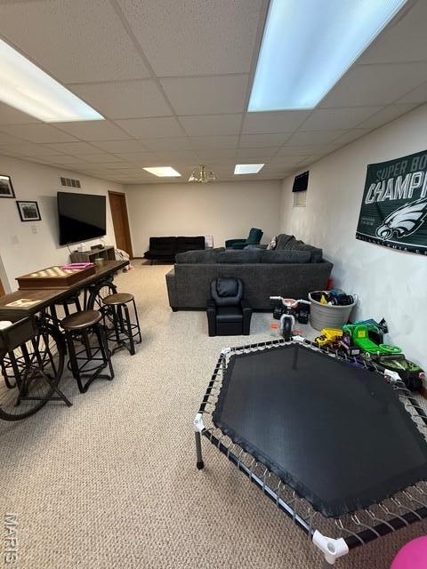 130 Regency Pl, Millstadt, IL 62260 - workout area with a drop ceiling and carpet