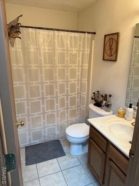 130 Regency Pl, Millstadt, IL 62260 - bathroom with vanity, tile patterned floors, and a shower with curtain