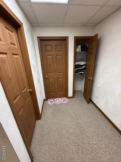 130 Regency Pl, Millstadt, IL 62260 - hall with light colored carpet and a drop ceiling