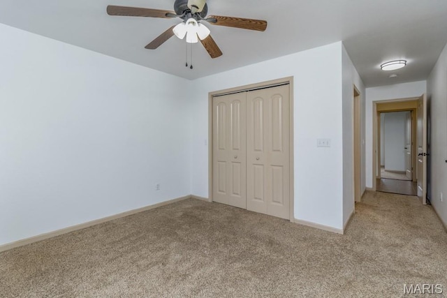 100 Edna St Unit B, Waynesville, MO 65583 - unfurnished bedroom featuring light colored carpet, a closet, and ceiling fan