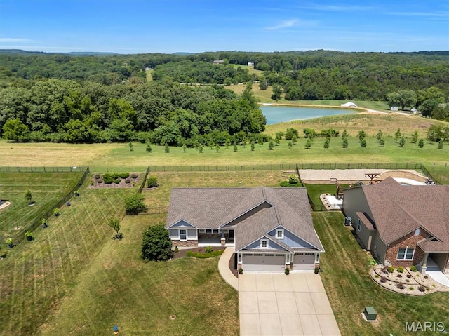 1209 Riesling Ln, Pevely, MO 63070 - view from above of property with a large body of water and a forest