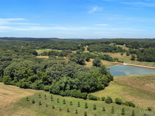1209 Riesling Ln, Pevely, MO 63070 - drone / aerial view of a nearby body of water and a heavily wooded area