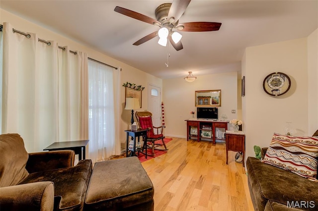 6 Barkwood Ct, Saint Peters, MO 63376 - living room with a ceiling fan and light wood finished floors