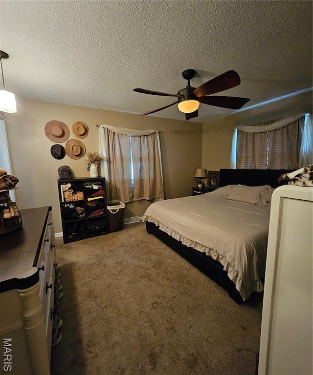22 Settlers Trl, Hannibal, MO 63401 - carpeted bedroom with a textured ceiling and ceiling fan