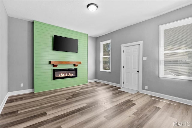 207 N 13th St, Belleville, IL 62220 - unfurnished living room featuring a fireplace and wood finished floors