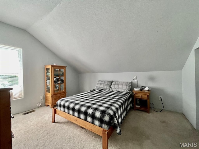 100A Wall St, New Haven, MO 63068 - carpeted bedroom featuring lofted ceiling and a textured ceiling