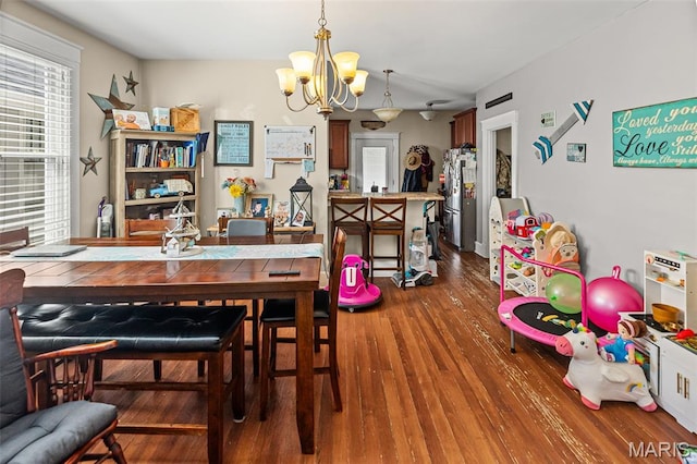 505 Sycamore St, Belleville, IL 62220 - dining room with a chandelier and hardwood / wood-style flooring