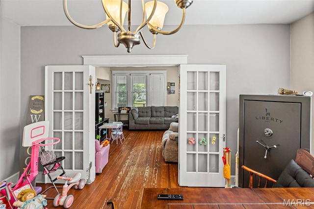505 Sycamore St, Belleville, IL 62220 - living area with a chandelier and wood-type flooring