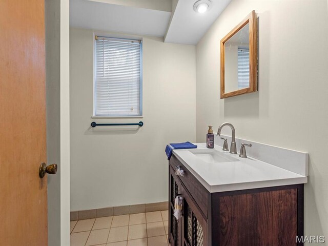 4488 Rock Creek Valley Rd, House Springs, MO 63051 - bathroom with vanity and tile patterned floors