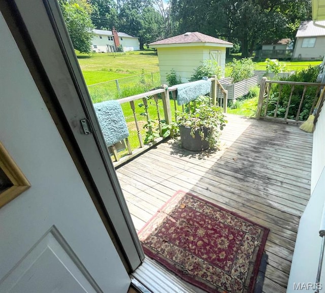 402 N Viola St, Bloomfield, MO 63825 - view of wooden deck
