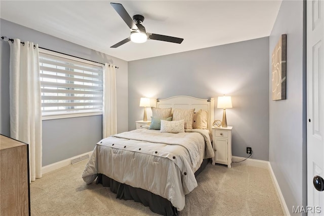1225 Wissmann Dr, Ballwin, MO 63011 - bedroom featuring light carpet and ceiling fan