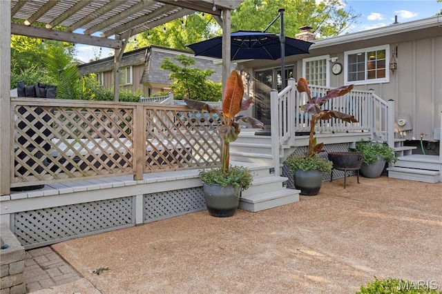 1225 Wissmann Dr, Ballwin, MO 63011 - wooden terrace with a pergola