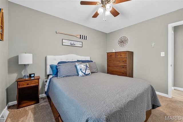 11178 Catatoga Dr, Plainview, IL 62685 - carpeted bedroom featuring baseboards and ceiling fan